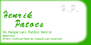 henrik patocs business card