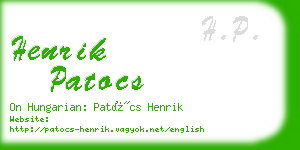 henrik patocs business card